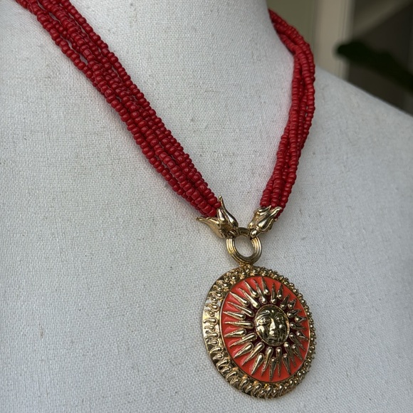 Vintage and RARE Bob Mackie sun goddess pendant necklace. - Picture 4 of 7